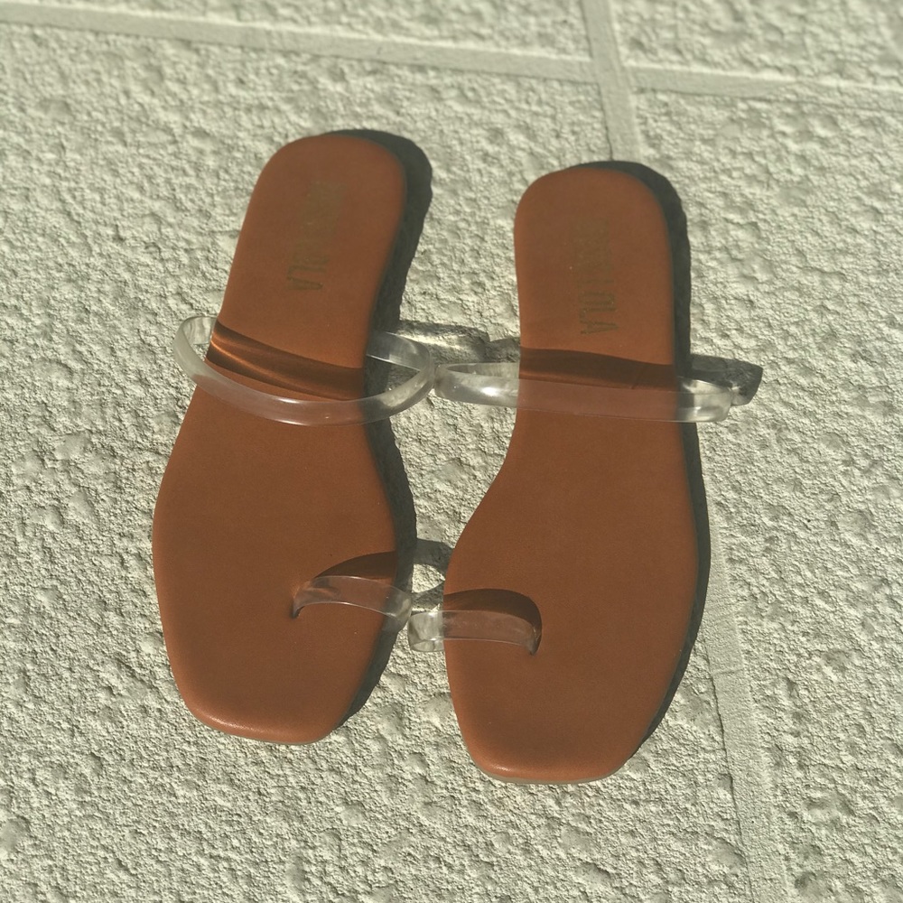Clear sandals, worn once